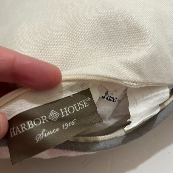 Harbor House Stella White Navy Paisley Embroidered Square Bed Throw Pillow 17X17 - Picture 8 of 8